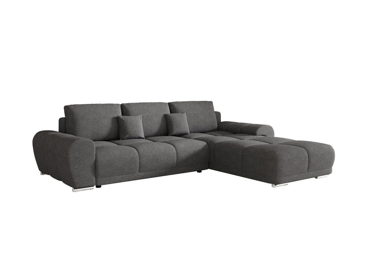 ECKSOFA BEGA L Rechts ARAGON 93 mit Schlaffunktion - Grau, Textil (289/185cm) - Bedante