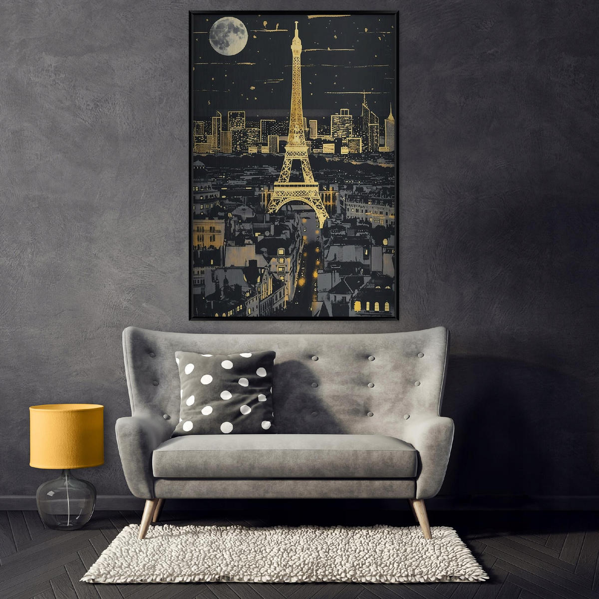 BILDER mit Rahmen Stadt Eiffelturm Schwarz 100x150 cm - Multicolor, Metall (100/150cm) - Wallarena