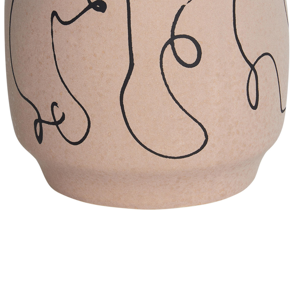 BLUMENVASE Steinzeug beige Skate - Beige, Keramik (20cm) - Beliani