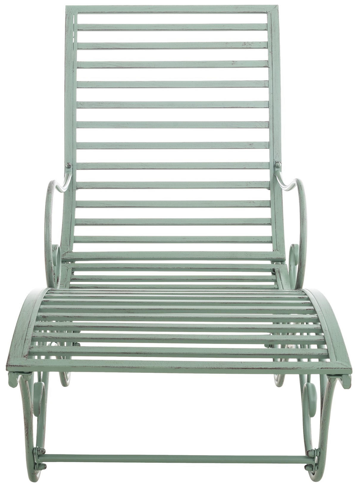 GARTENLIEGE Senta Antik 58x140x101cm Metall Antik-Grün Sonnenliege - Grün, Metall (58/101/140cm) - DELUKE