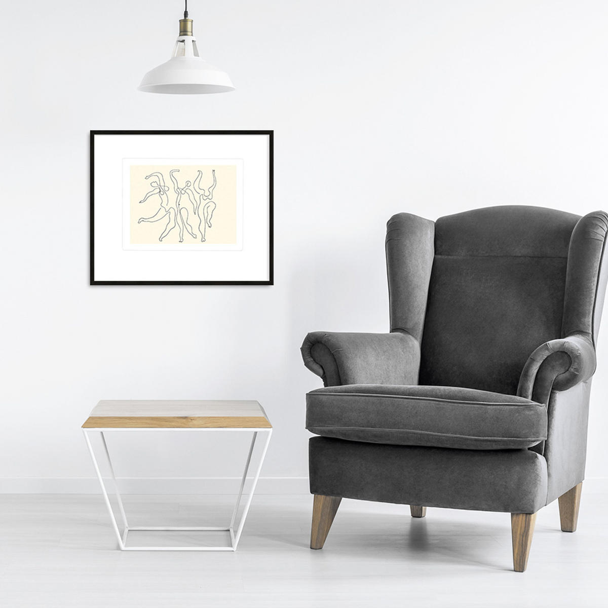 BILD gerahmt 63x53 cm Pablo Picasso „Drei Tänzer“ - Weiß, Holz (63/53cm) - artissimo