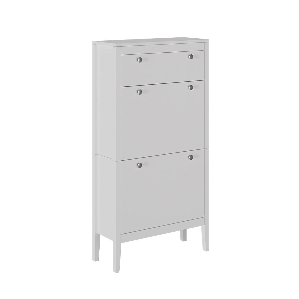 SCHUHSCHRANK Aron Weiß 60 x 115 cm - Weiß, Holzwerkstoff (60/115/23.5cm) - Vicco