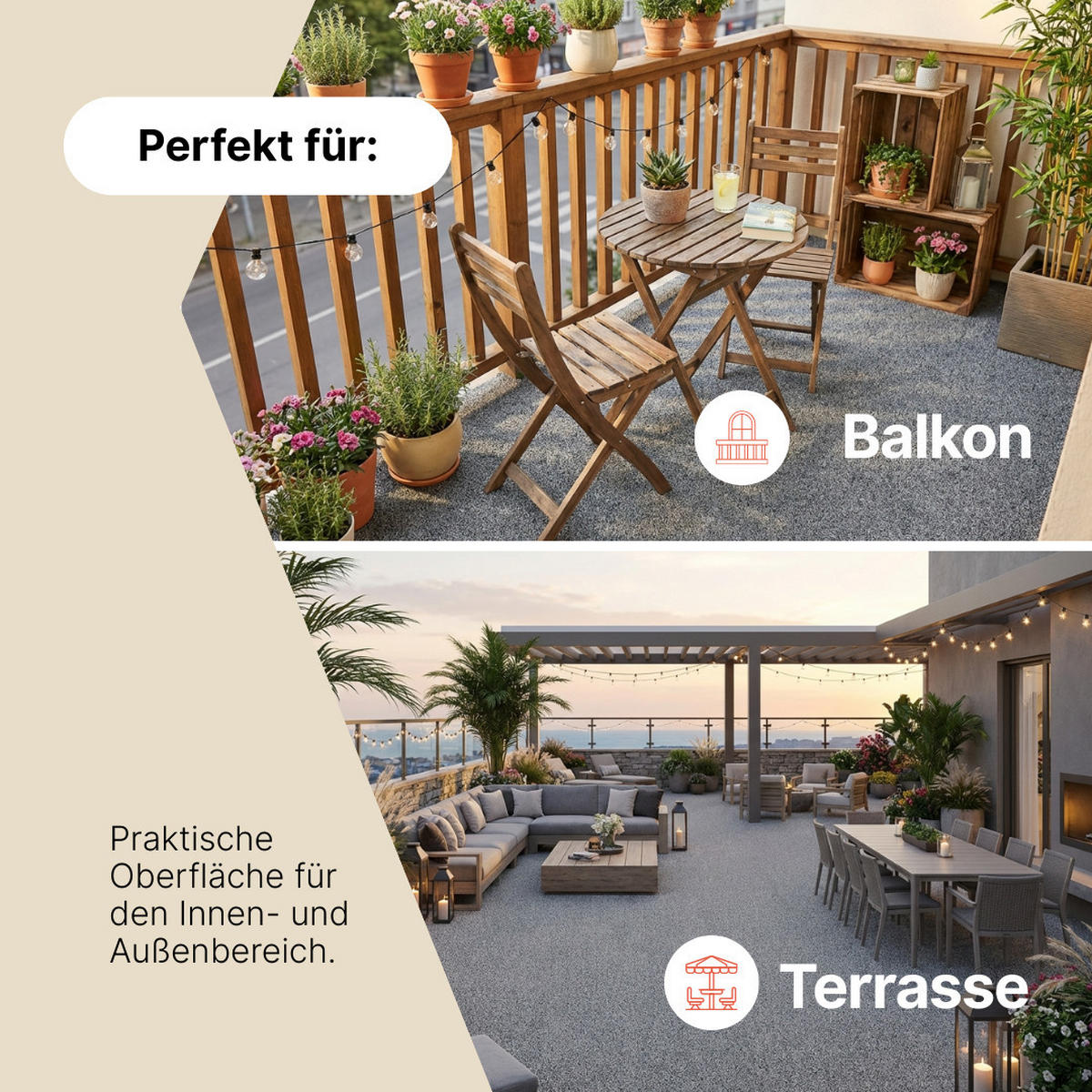 KUNSTRASEN Canyoo Schwarz Grau 6 mm – Rasenteppich, wetterfest, für Terrasse & Garten 300/850 cm - Schwarz/Grau, Textil (300/850cm) - Tapiso