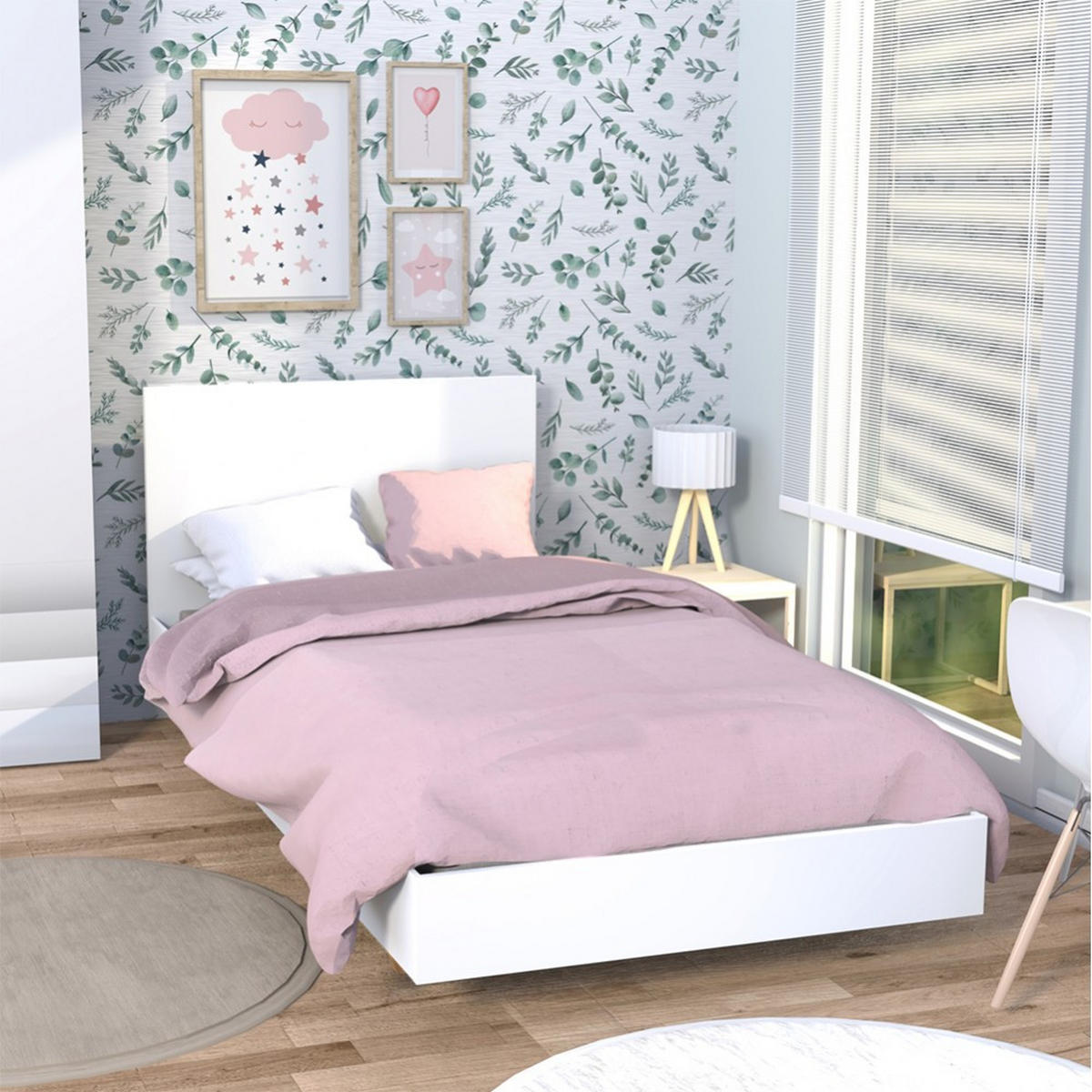 BETT LOFT mit Lattenrost / Bett 90x190 - Weiß - Weiß, Holz/Holzwerkstoff (140/190cm) - Weber Industries