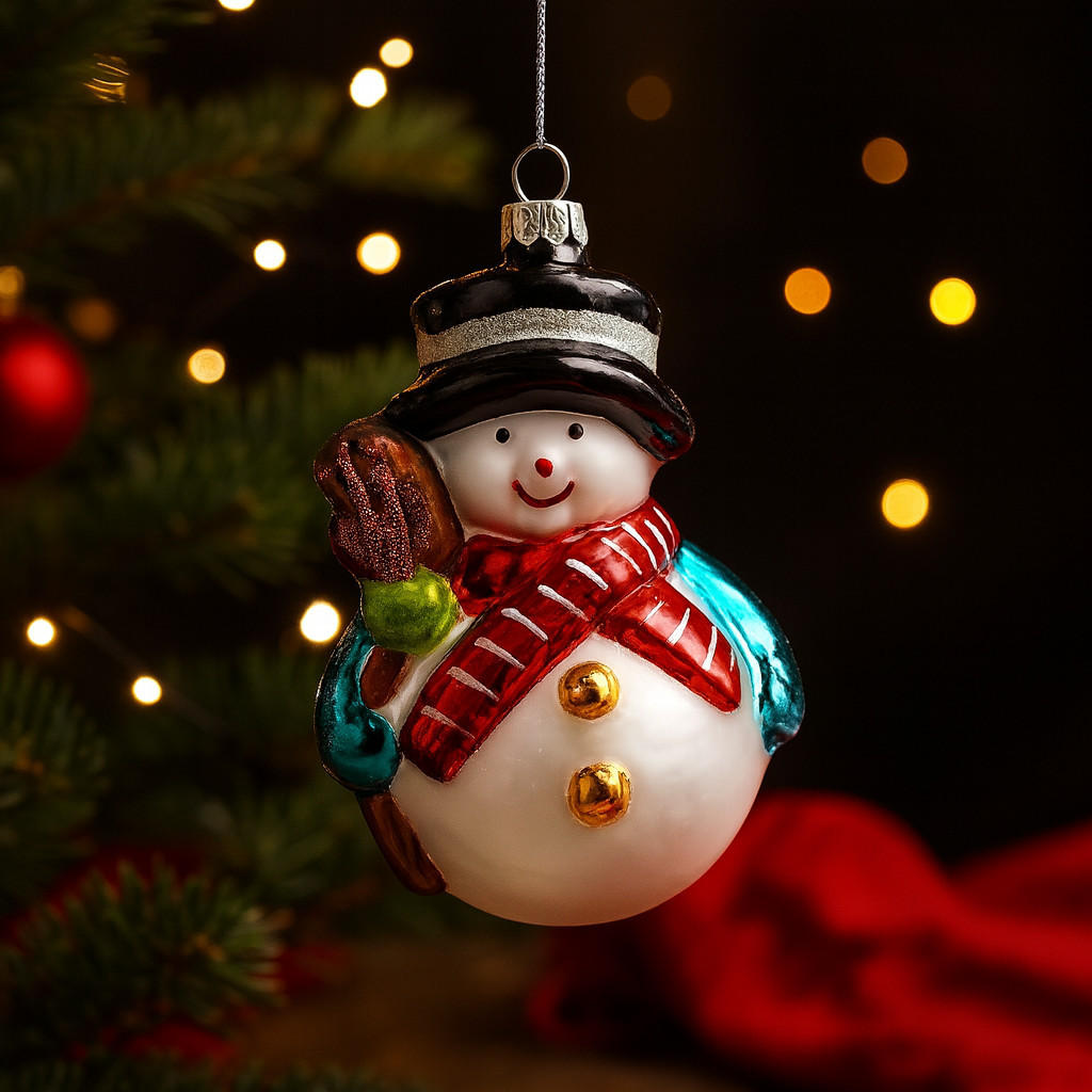 WEIHNACHTSKUGEL Glas MUNECO, 7x11 cm, Schneemann, Christbaumkugeln, Weihnachtsdeko Xmas, Christmas Deko - Weiß, Glas (7/7.5/11.5cm) - home&you