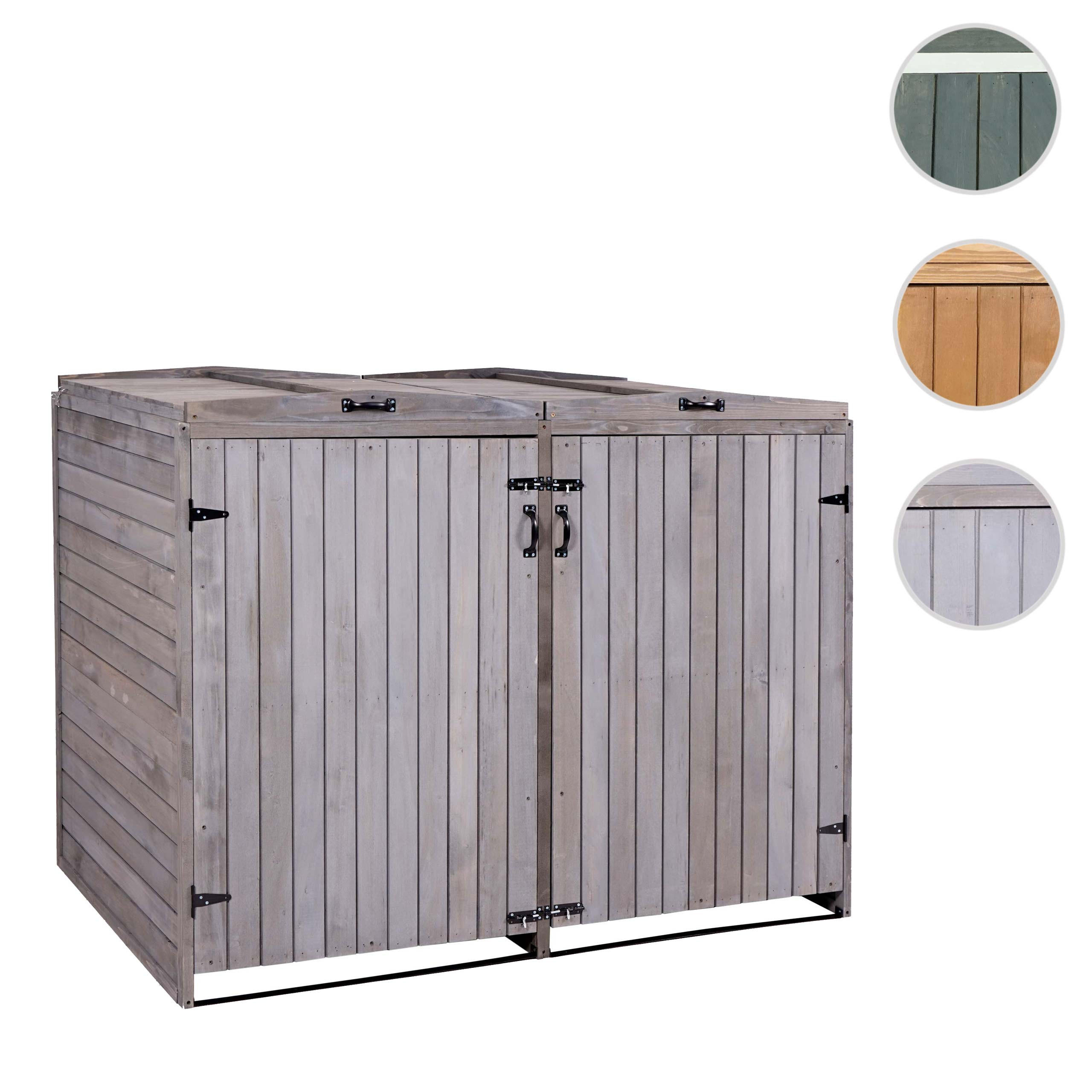 2ER-/4ER-MÜLLTONNENVERKLEIDUNG Anthrazit, Grau - Anthrazit/Grau, Holz (158/126/98cm) - MCW