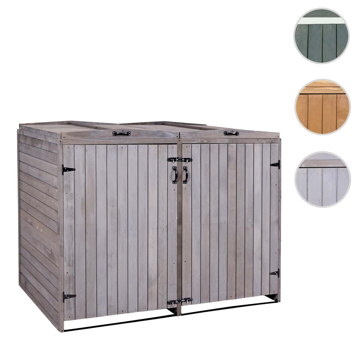 2ER-/4ER-MÜLLTONNENVERKLEIDUNG Anthrazit, Grau - Anthrazit/Grau, Holz (158/126/98cm) - MCW
