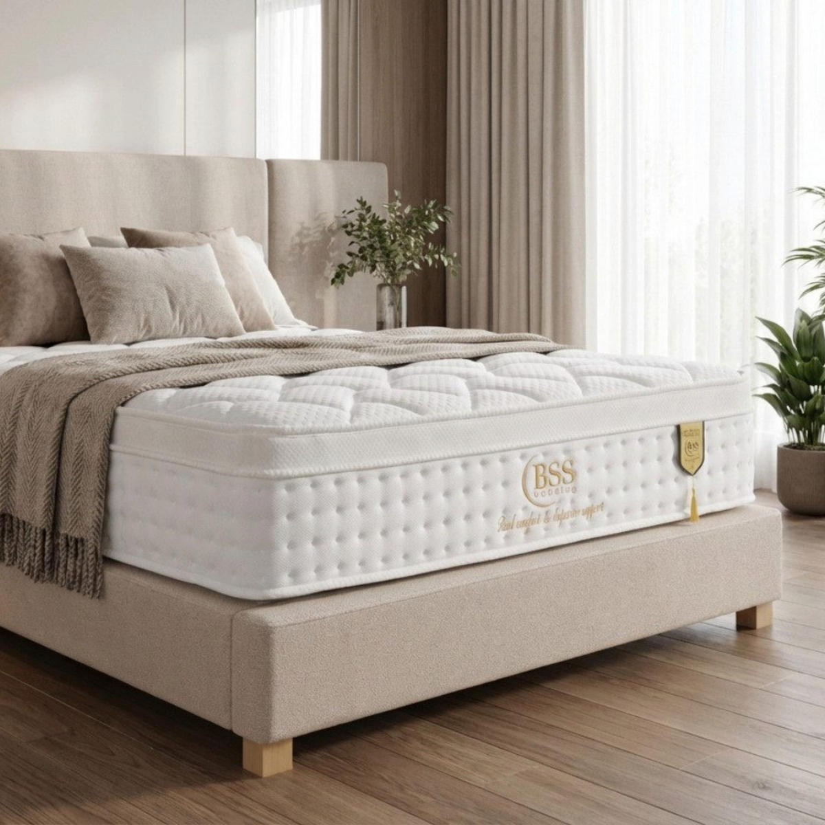 TASCHENFEDERKERNMATRATZE Sydney Matratze 160x200 cm, Höhe ca.: 30 cm, H2 + H3 = mittel + fest, 7-Zonen - Weiß, Textil (160/200cm) - Gowoll