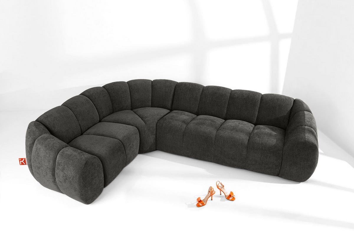 ECKSOFA LINKS FLAVA, Graphitfarben - Graphitfarben, Holz/Holzwerkstoff (310/230cm) - KONSIMO®