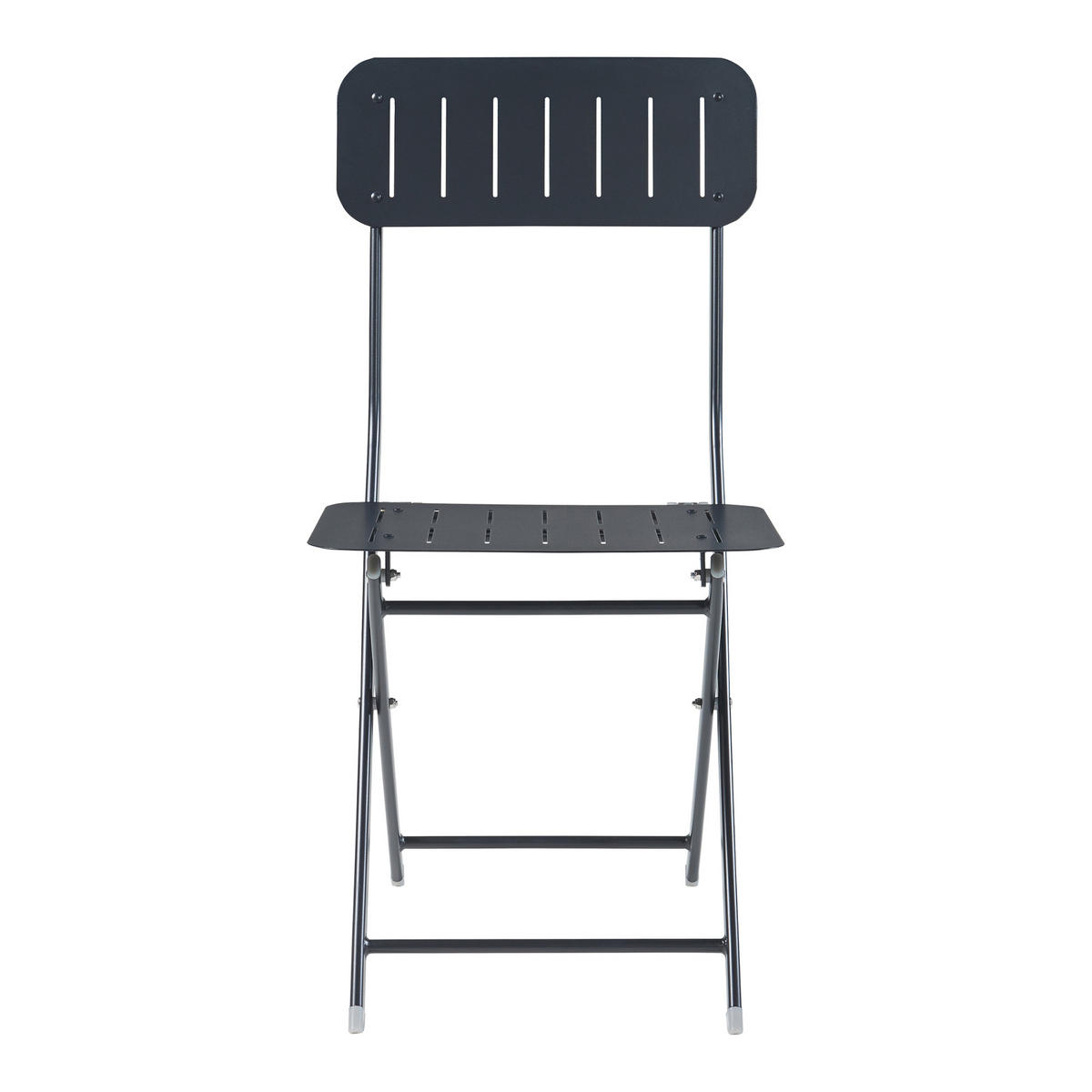 GARTENKLAPPSTUHL-SET 2 TLG. Sande - Schwarz, Metall (42/84.5/50cm) - [en.casa]