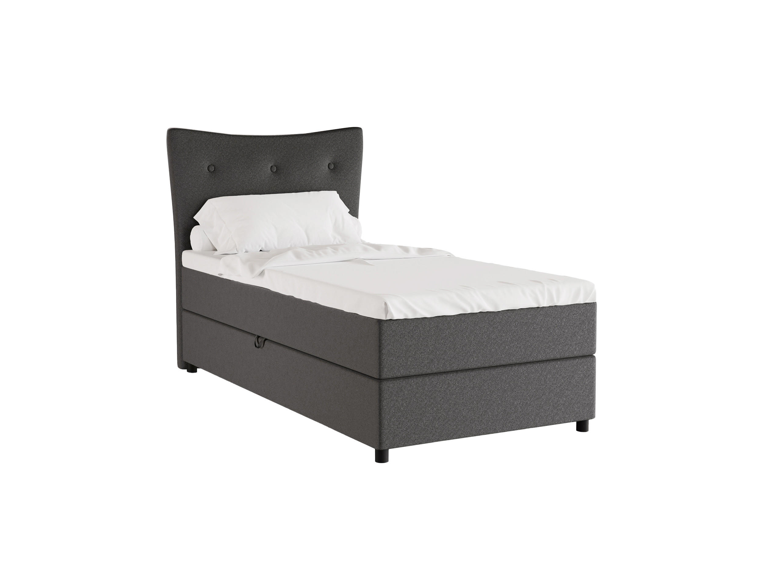 BOXBETT Nevada 100x200 cm Polsterbett mit hochwertiger Bonell-Matratze und Topper - hellgrau - Hellgrau, Holz (100/200cm) - Homesy