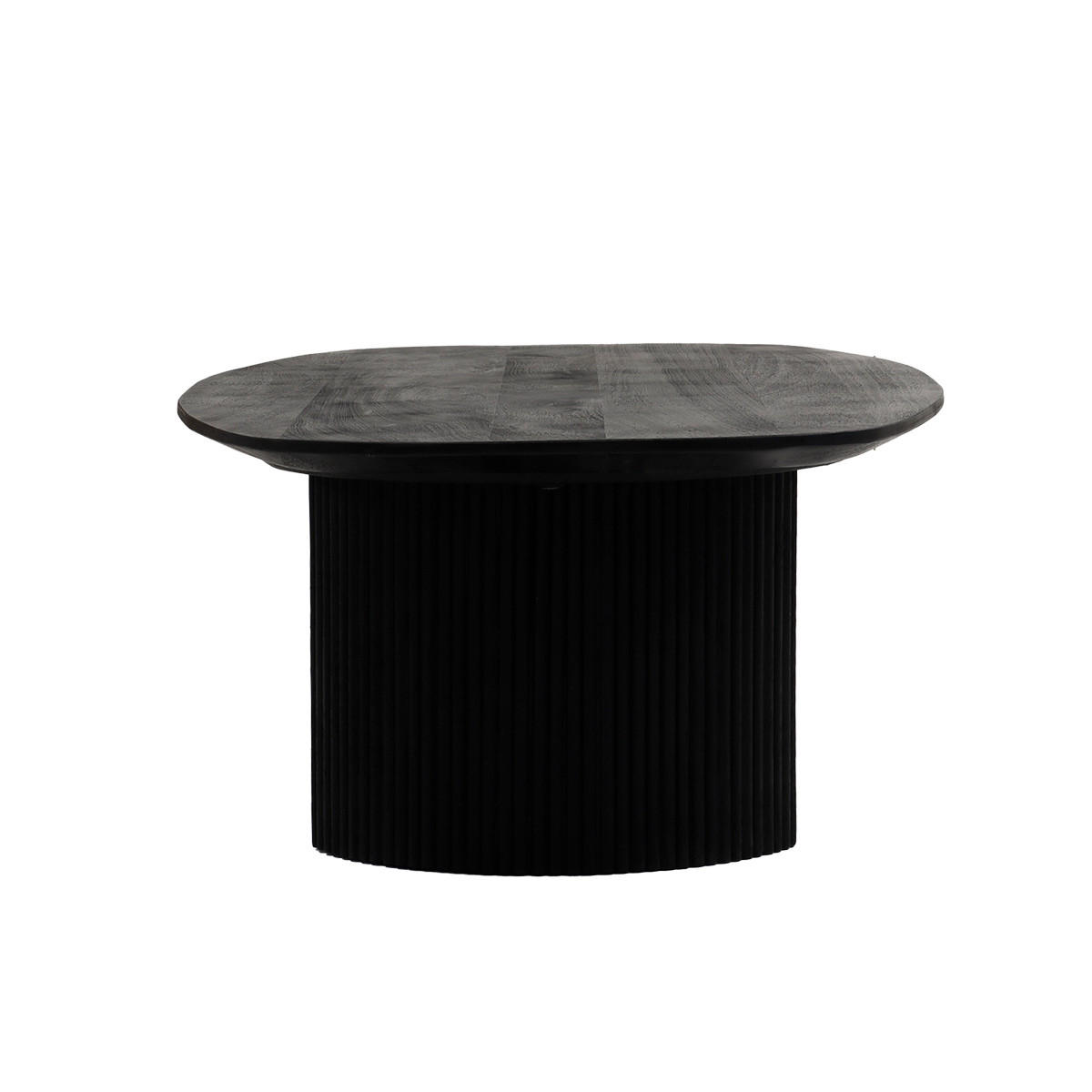 COUCHTISCH Oval 130cm aus Mangoholz, schwarz - Schwarz, Holz (130/70/38cm) - Giga Meubel