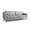 4-SITZER-SOFA Chenille Stoff Grau - Hellgrau/Schwarz, Textil/Metall (238/80/95cm) - Makamii