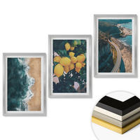 WANDBILDER 3er Set - 40x60 cm Silberner Rahmen - Meerstrand Zitronen Berge - Silberfarben, Kunststoff (40/60cm) - ArtPrintCave