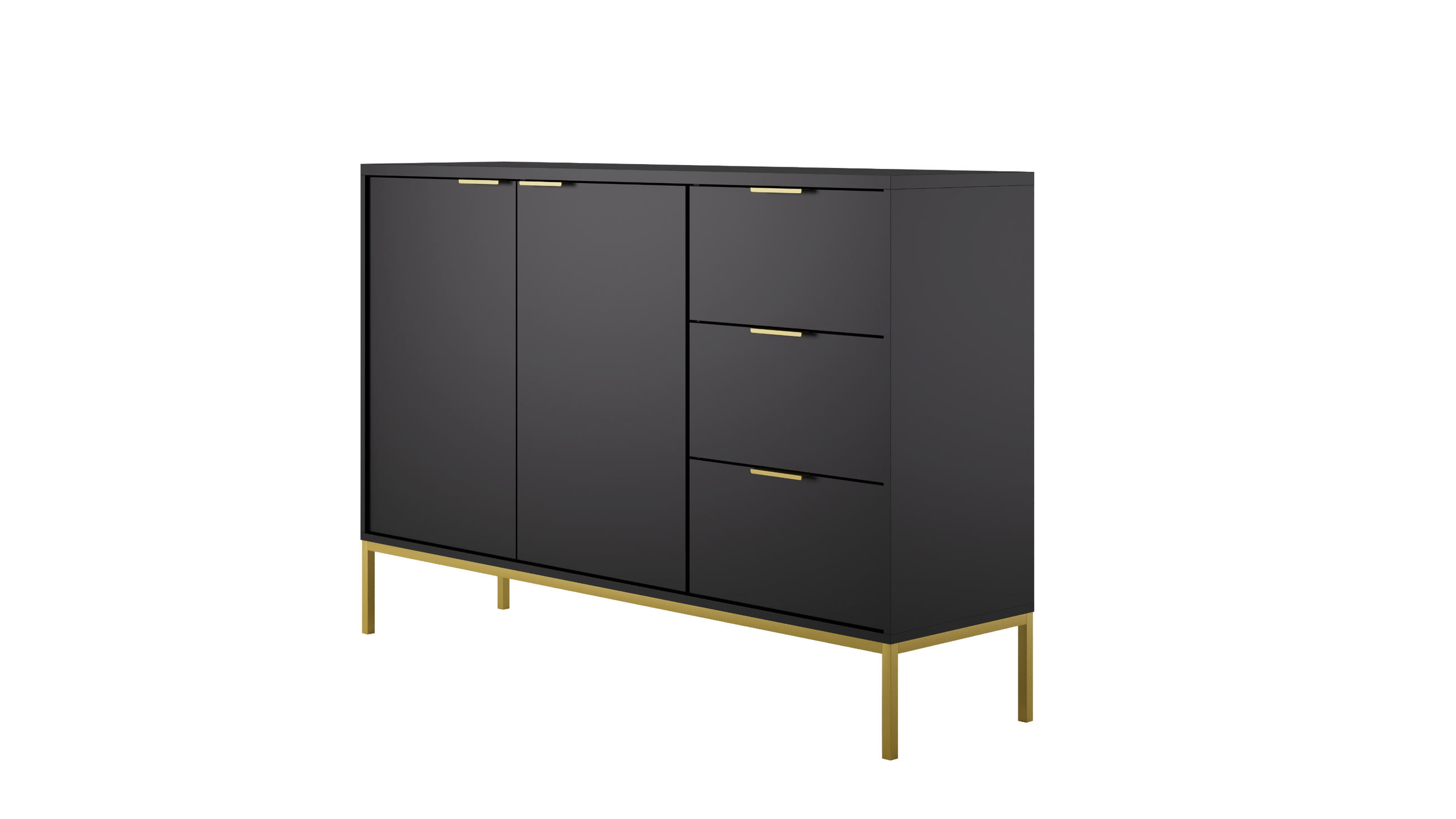 KOMMODE Austin 40/100,4/150 - Goldfarben/Schwarz, Holzwerkstoff (40/100/150cm) - RAUMHIRSCH FURNITURE