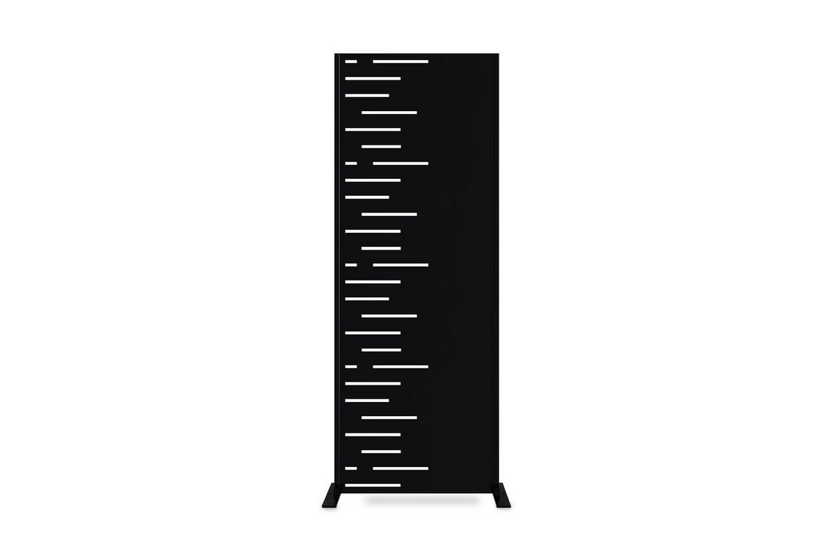 SICHTSCHUTZPANEEL dekorativ Arlberg schwarz H.160cm, linke Seite mit Muster - Schwarz, Metall (60/160cm) - Casanoov
