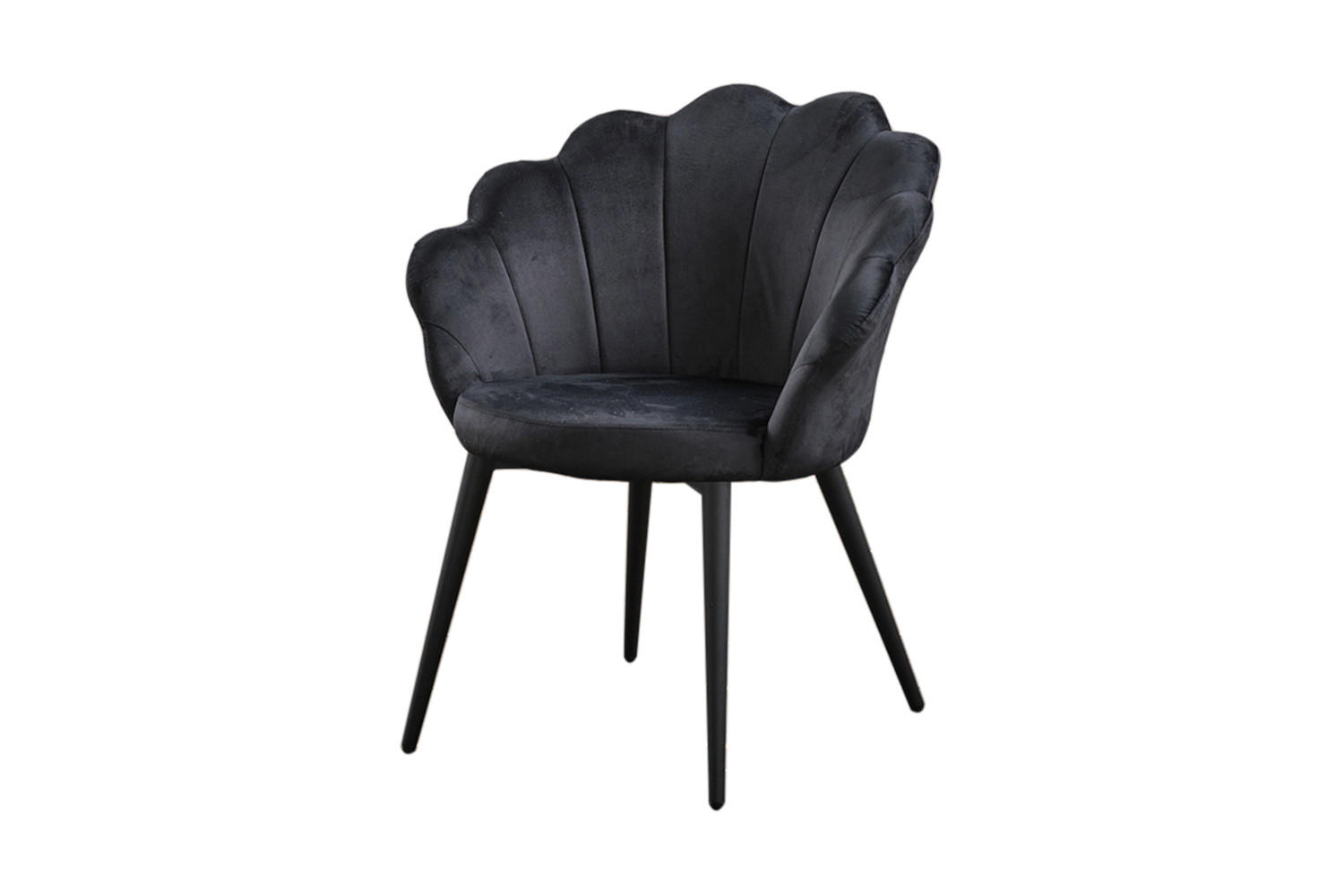 ESSZIMMERSTUHL CARLA Schwarz Velvet - Schwarz, Textil (65/79/58cm) - KAWOLA