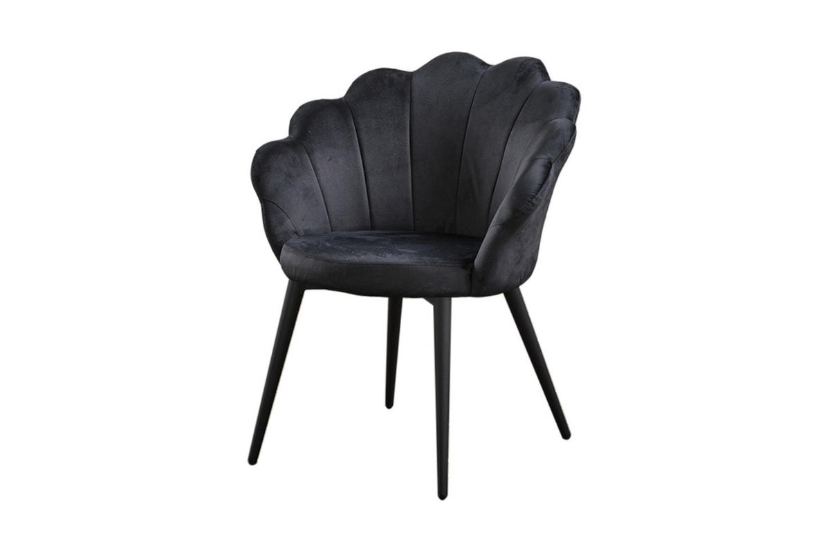 ESSZIMMERSTUHL CARLA Schwarz Velvet - Schwarz, Textil (65/79/58cm) - KAWOLA