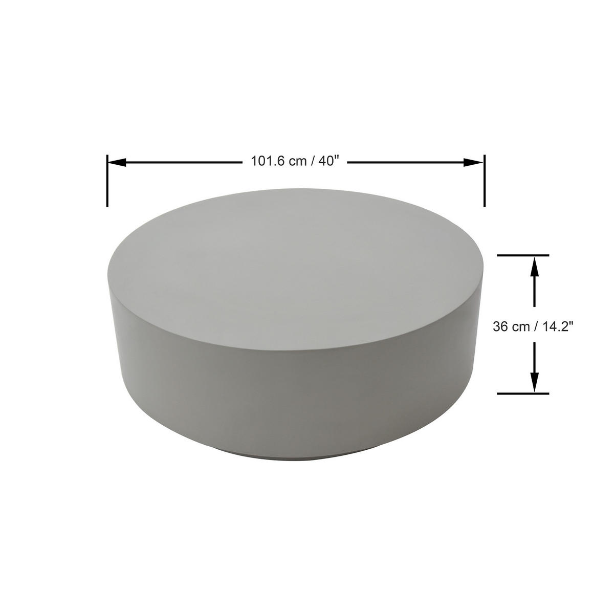 COUCHTISCH ROME Groß aus Beton 101 x 101 x 36 cm - Grau, Naturmaterialien (101/101/36cm) - Elementi