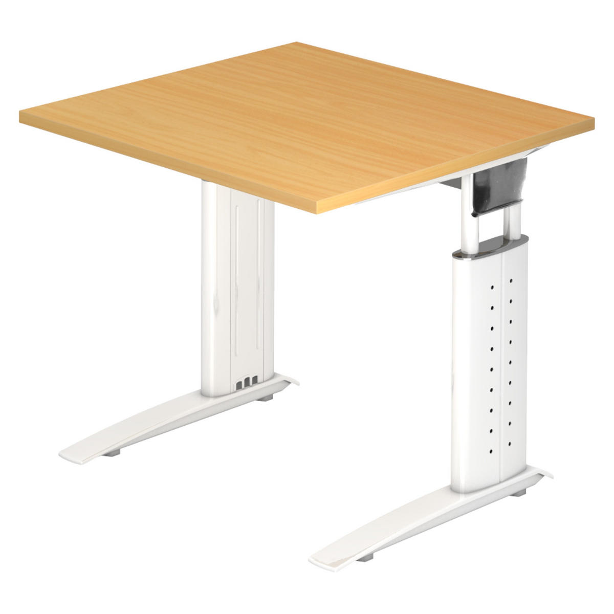 SCHREIBTISCH Serie-U 80/80/74 cm in Buchefarben/Weiß - Buchefarben/Weiß, Holzwerkstoff (80/80/74cm) - bümö