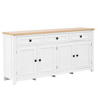 SIDEBOARD DE-37510 160/35/76 cm mit 3 Schubladen und 4 Türen Weiß - Weiß, Holzwerkstoff (160/76/35cm) - ComfortXL