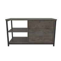 TV Unit Muskegon Weiß - Dunkelbraun, Holzwerkstoff (90/51/36cm) - Decorotika