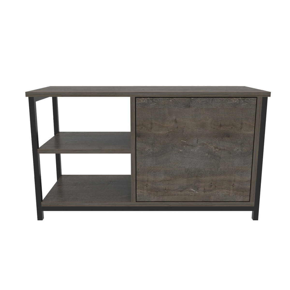 TV Unit Muskegon Weiß - Dunkelbraun, Holzwerkstoff (90/51/36cm) - Decorotika