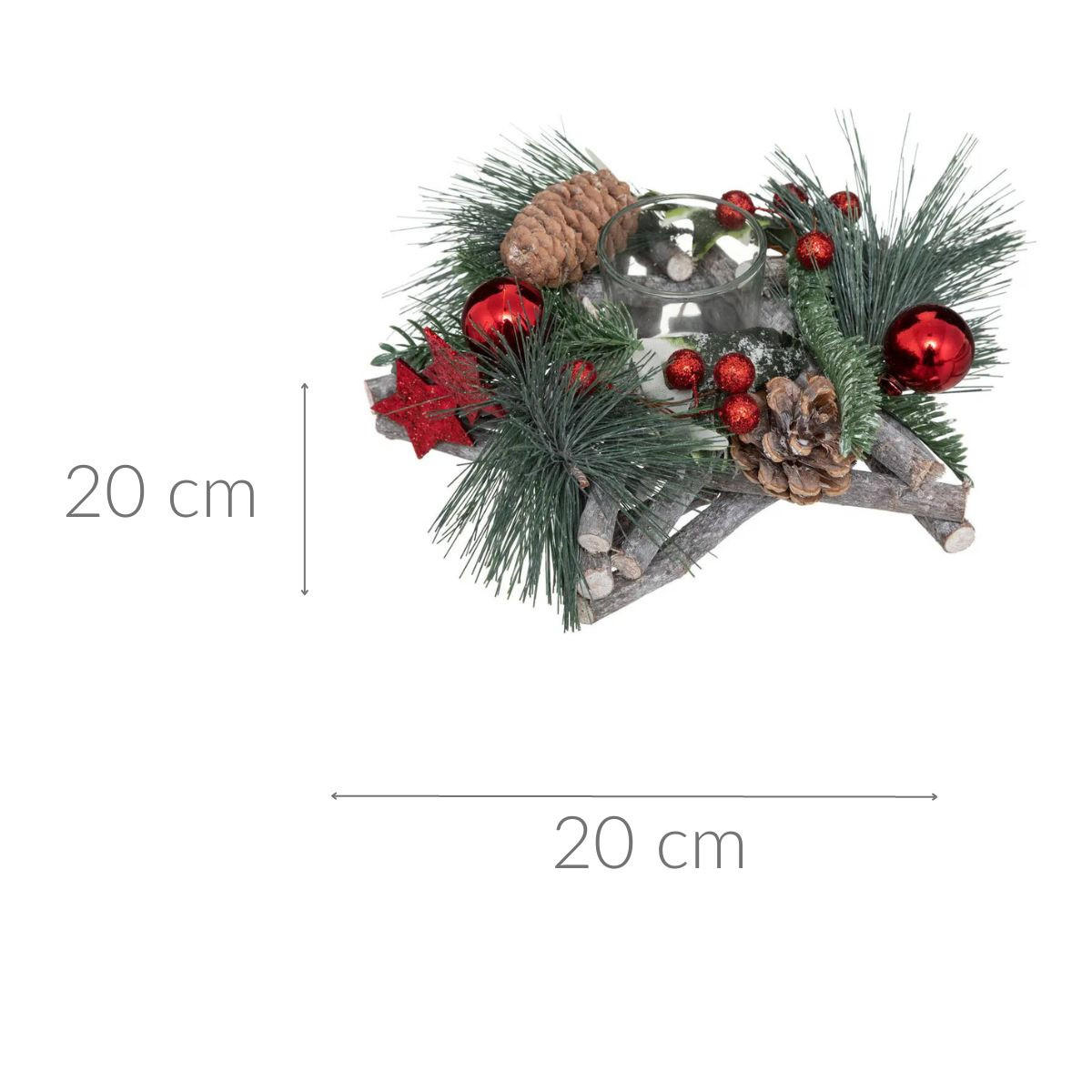 WEIHNACHTSSCHMUCK mit Platz für Kerze 20/8/20 cm - Multicolor, Holz (8/20/20cm) - Atmosphera Createur d´interieur