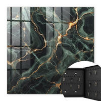 SCHLÜSSELBOX Schwarz 30x30 cm- Türöffnung nach rechts - Marmor-Eleganz - Grün, Metall (30/30/5cm) - TULUP