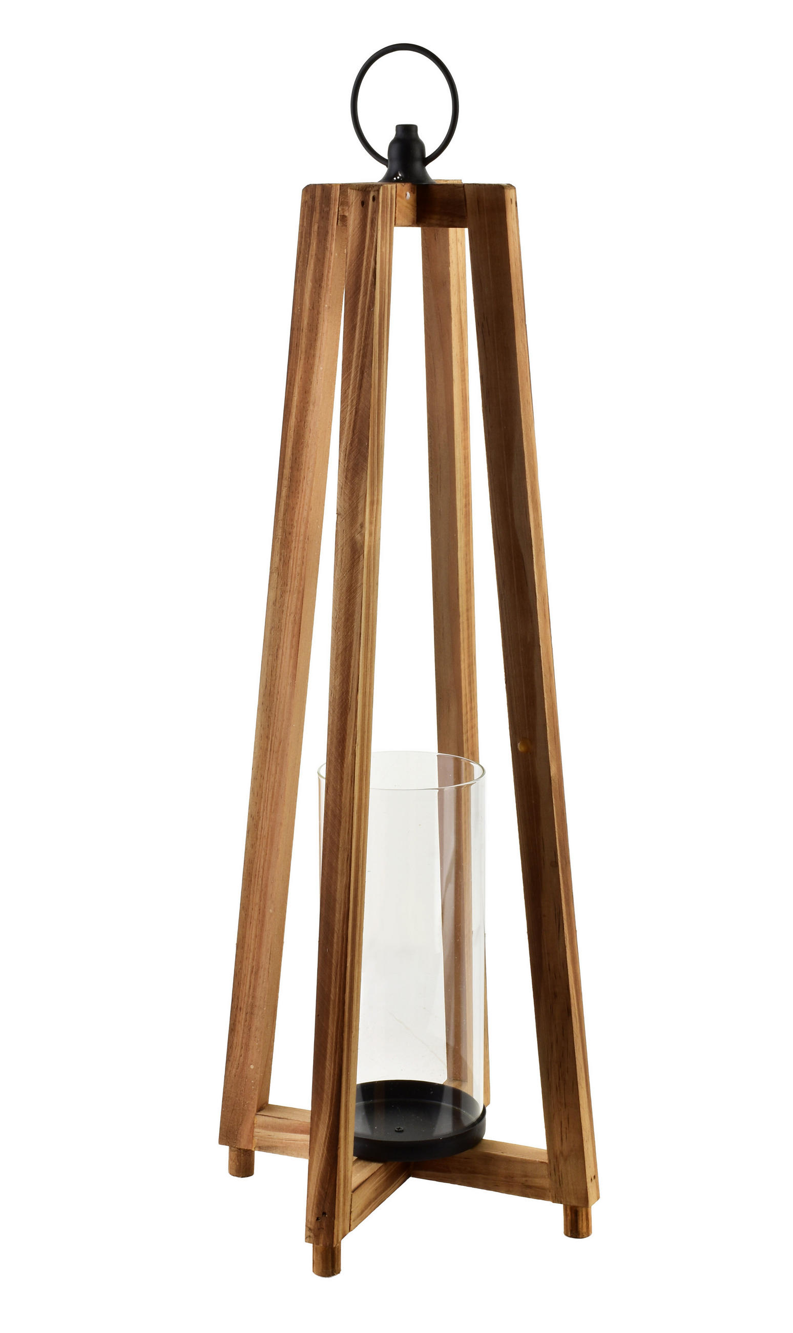 LATERNE Levi braun 16.5/16.5/63 cm Holz - Braun, Holz (16.5/63/16.5cm) - Mondex