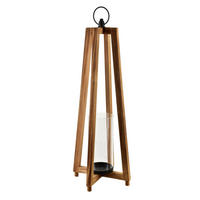 LATERNE Levi braun 16.5/16.5/63 cm Holz - Braun, Holz (16.5/63/16.5cm) - Mondex