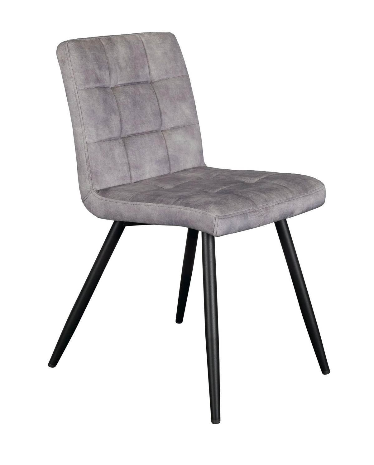 ESSZIMMERSTUHL Riga, Samt, Grau - Grau, Textil (58.5/82.5/47cm) - dasmöbelwerk