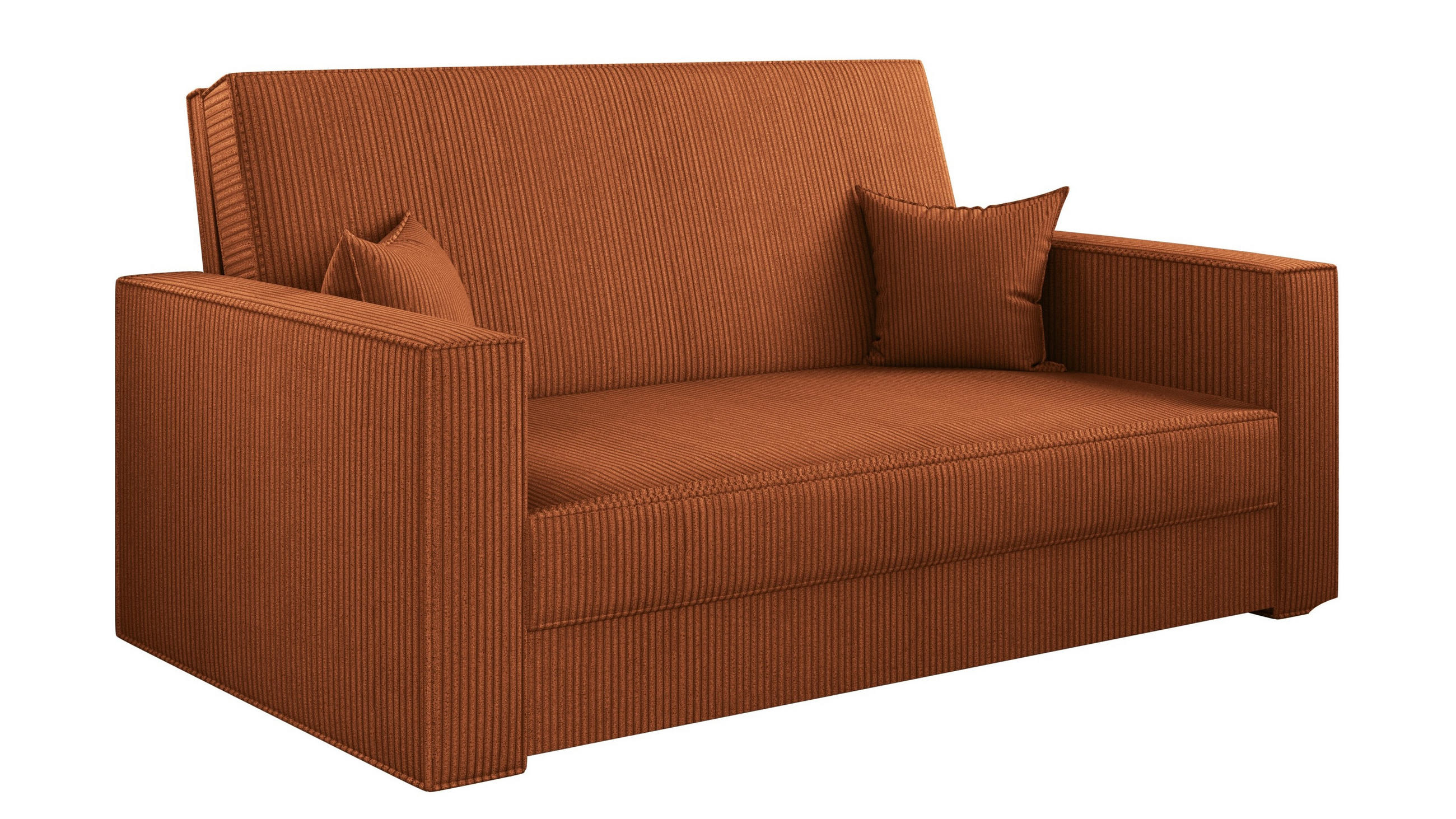 SOFA, Schlaffunktion - America Stoff Poso Ziegel - Orange, Holz (137/77/112cm) - Kaiser Möbel
