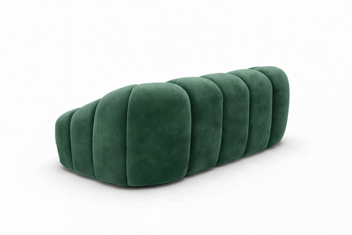 SOFA 2-Sitzer modular, Veloursstoff Bluvel, Grün, CROISSANT - Grün, Holz (200/72/115cm) - Kaiser Möbel