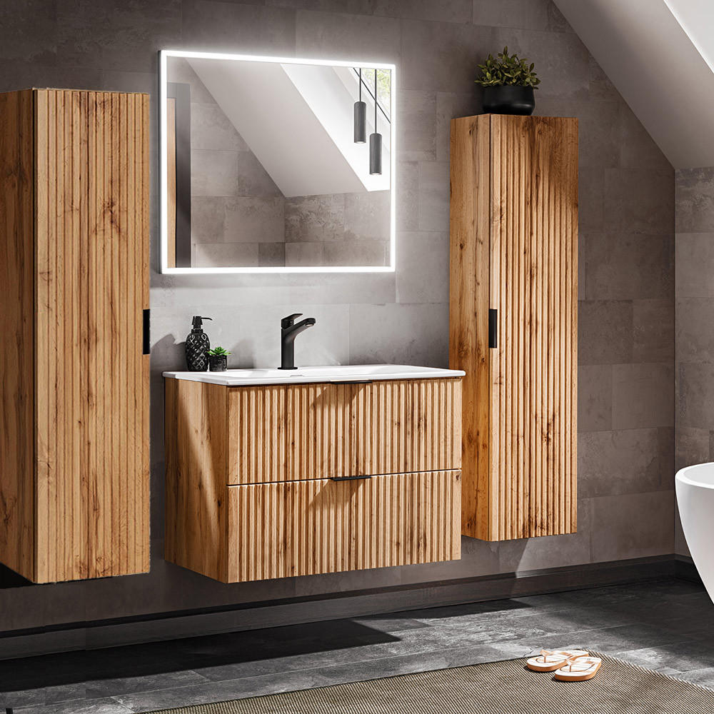Lomado Badmöbel-Set Braun 180x200x46 cm