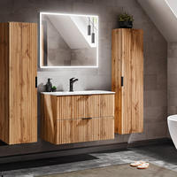 BADMÖBEL-SET 4-TLG. Adelaide-56 - Braun, Holzwerkstoff (180/200/46cm) - Lomado