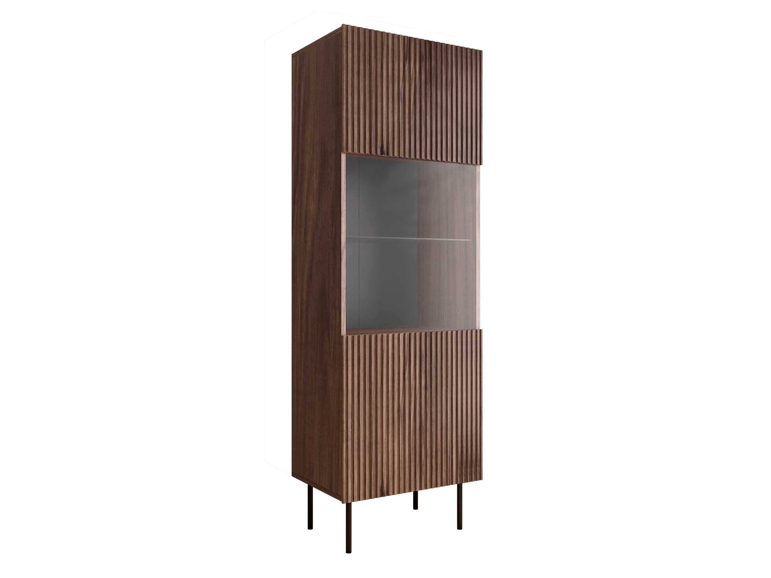 VITRINE Tacos - Schwarz/Braun, Holzwerkstoff/Metall (60/183/40cm) - MIRJAN24