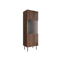 VITRINE Tacos - Schwarz/Braun, Holzwerkstoff/Metall (60/183/40cm) - MIRJAN24