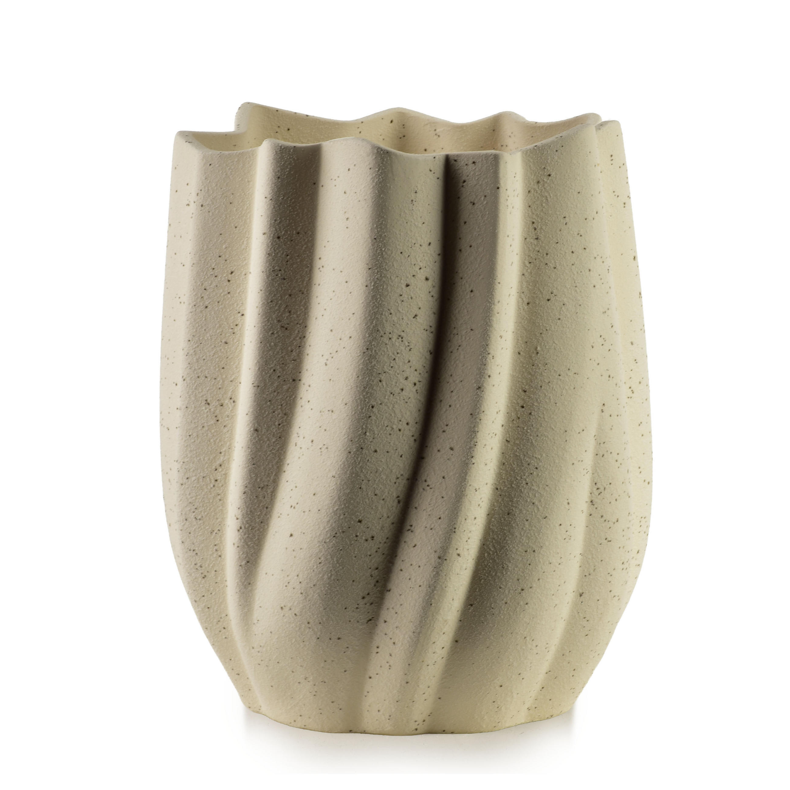 VASE Manon 17/24cm Polyresin - Beige, Kunststoff (24cm) - Mondex