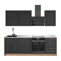 KUCHYNKA Fame-Line, Antracitovo-zlatý vidiecky dom/Dub Goldkraft, 230 cm, AP Marble - dub medový/antracitová, kompozitné drevo (230/82/60cm) - Vicco
