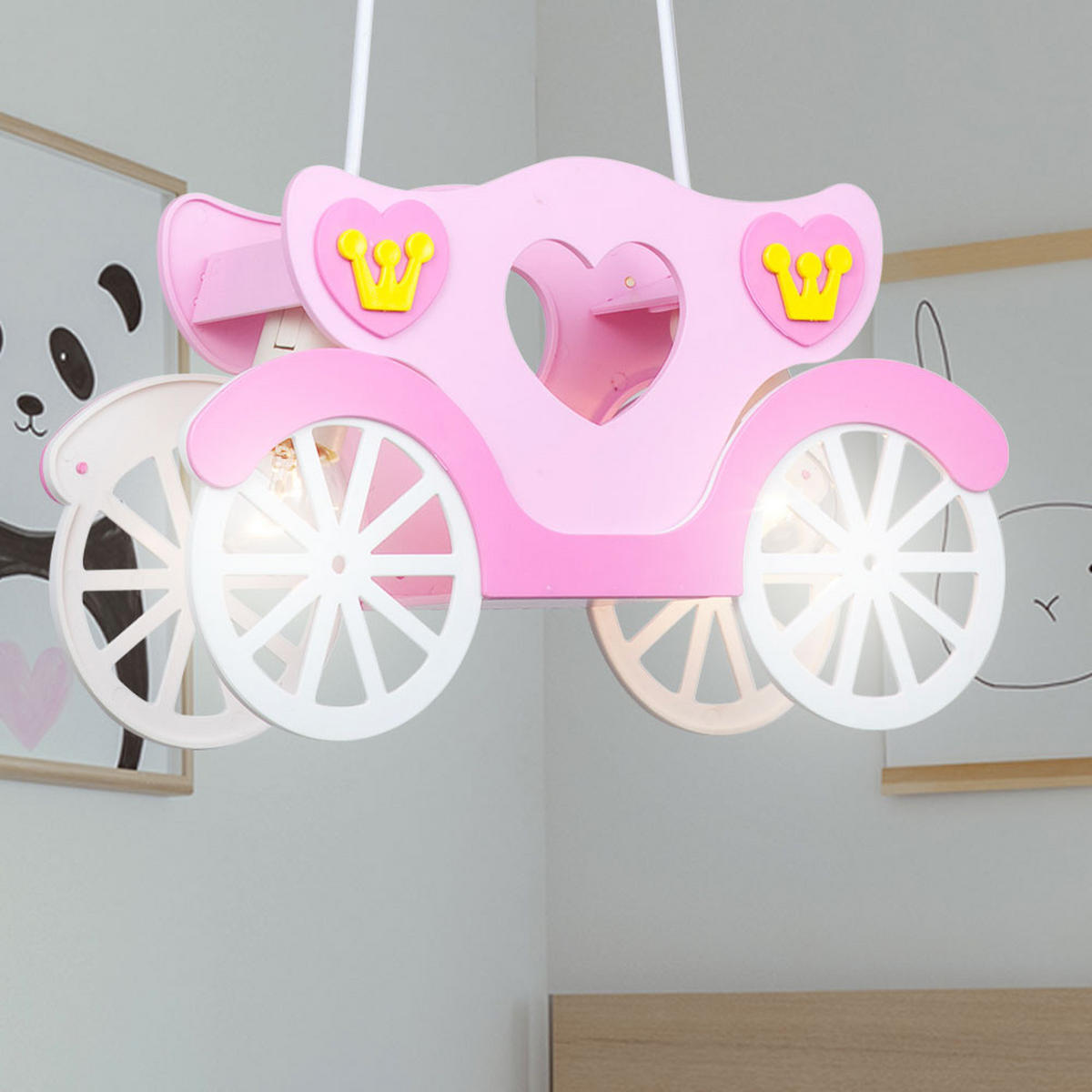 KINDERHÄNGELEUCHTE KITA Kunststoff Rosa - Rosa, Kunststoff (75/10.5/33cm) - Globo Lighting