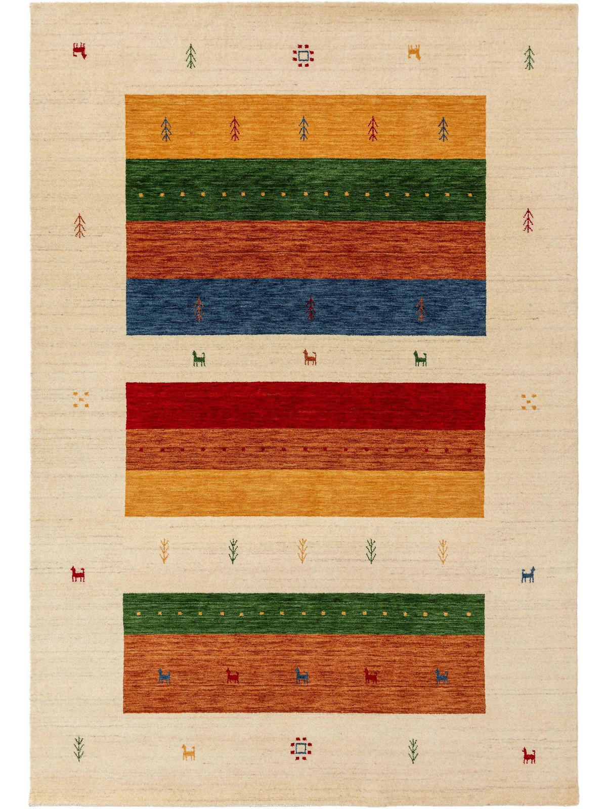 WOLLTEPPICH Jamal Multicolor/Beige 80x150 cm - Multicolor, Textil (80/150cm) - benuta Nest