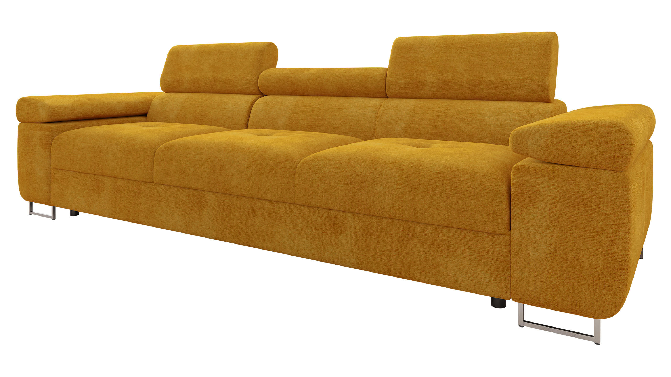 SOFA Torezio 3 - Currygelb, Holz/Textil (263/90/102cm) - MIRJAN24