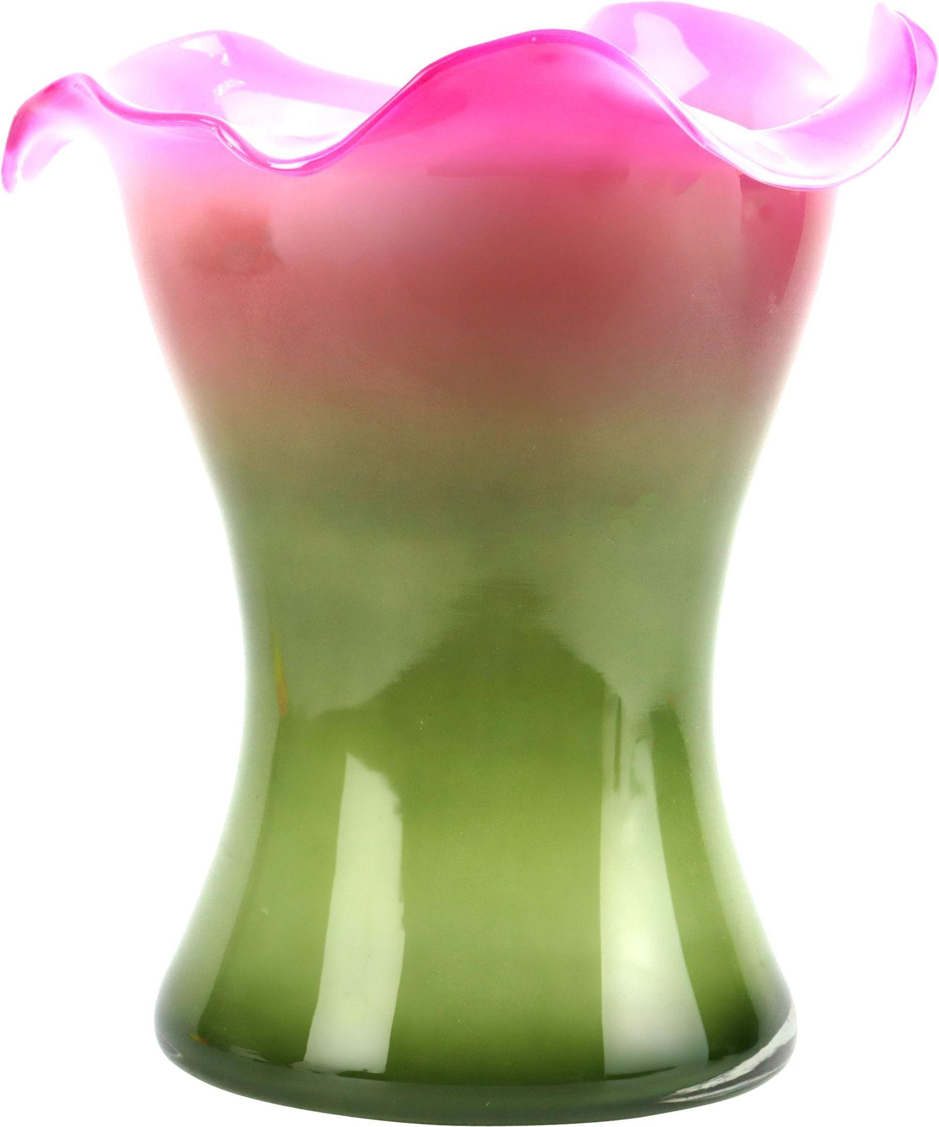 VASE Color Bloom Pink, Grün - Multicolor, Glas (25cm) - FURNARO