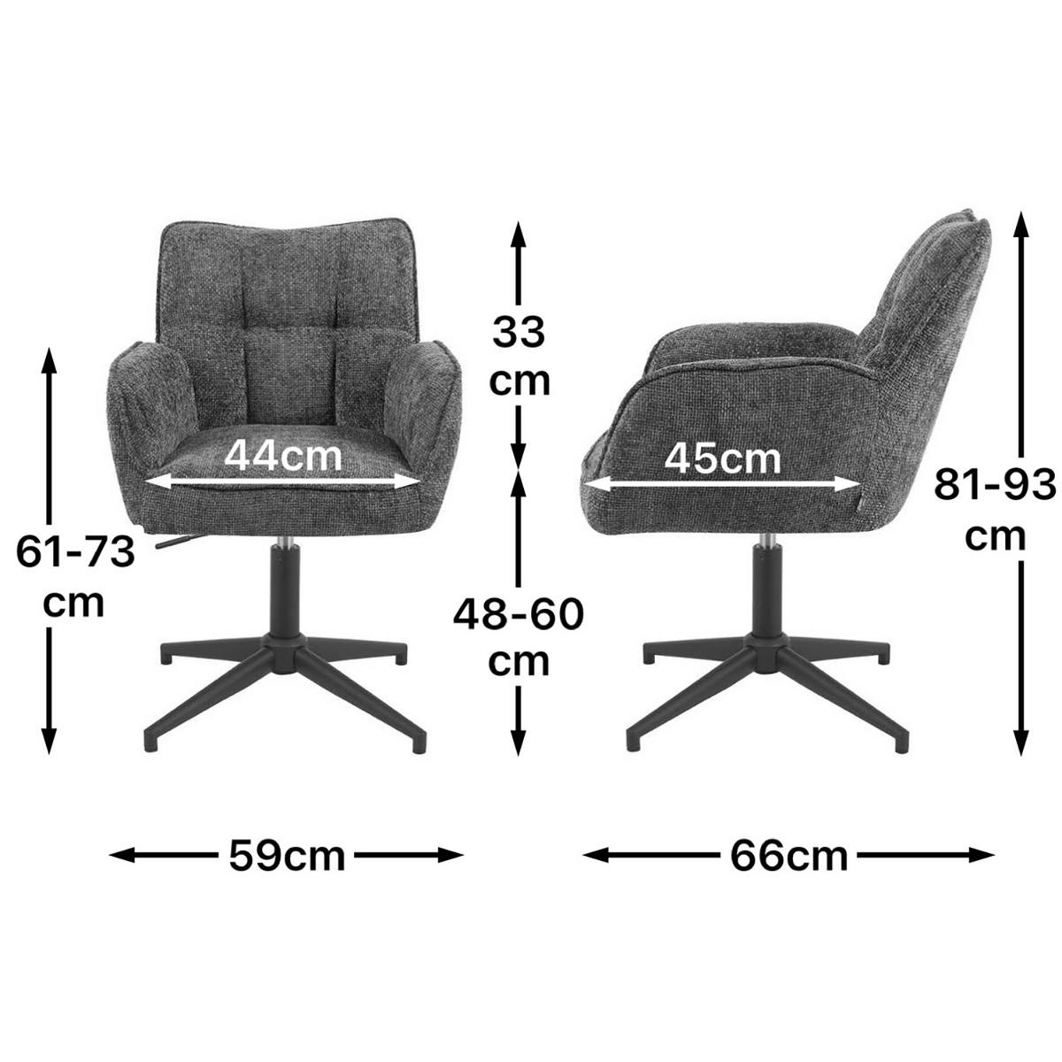 BÜROSTUHL Mika-Lea - Blau/Schwarz, Textil/Metall (59/81/66cm) - DUBI Möbel