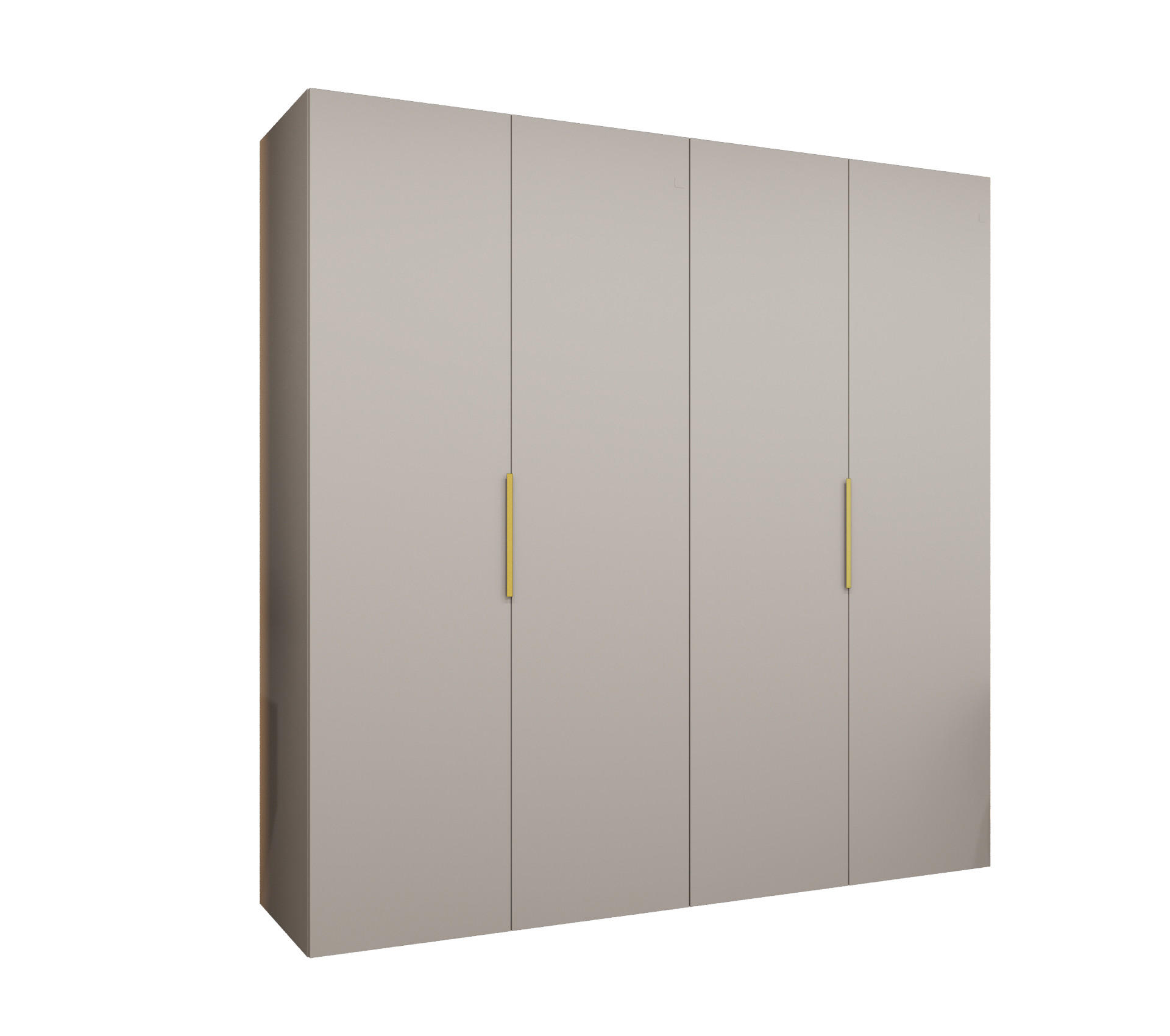 DREHTÜRENSCHRANK 202/200/52 4-türig - Kaschmir/Goldfarben, Holz (200/202/52cm) - MÖBEL KRYSPOL