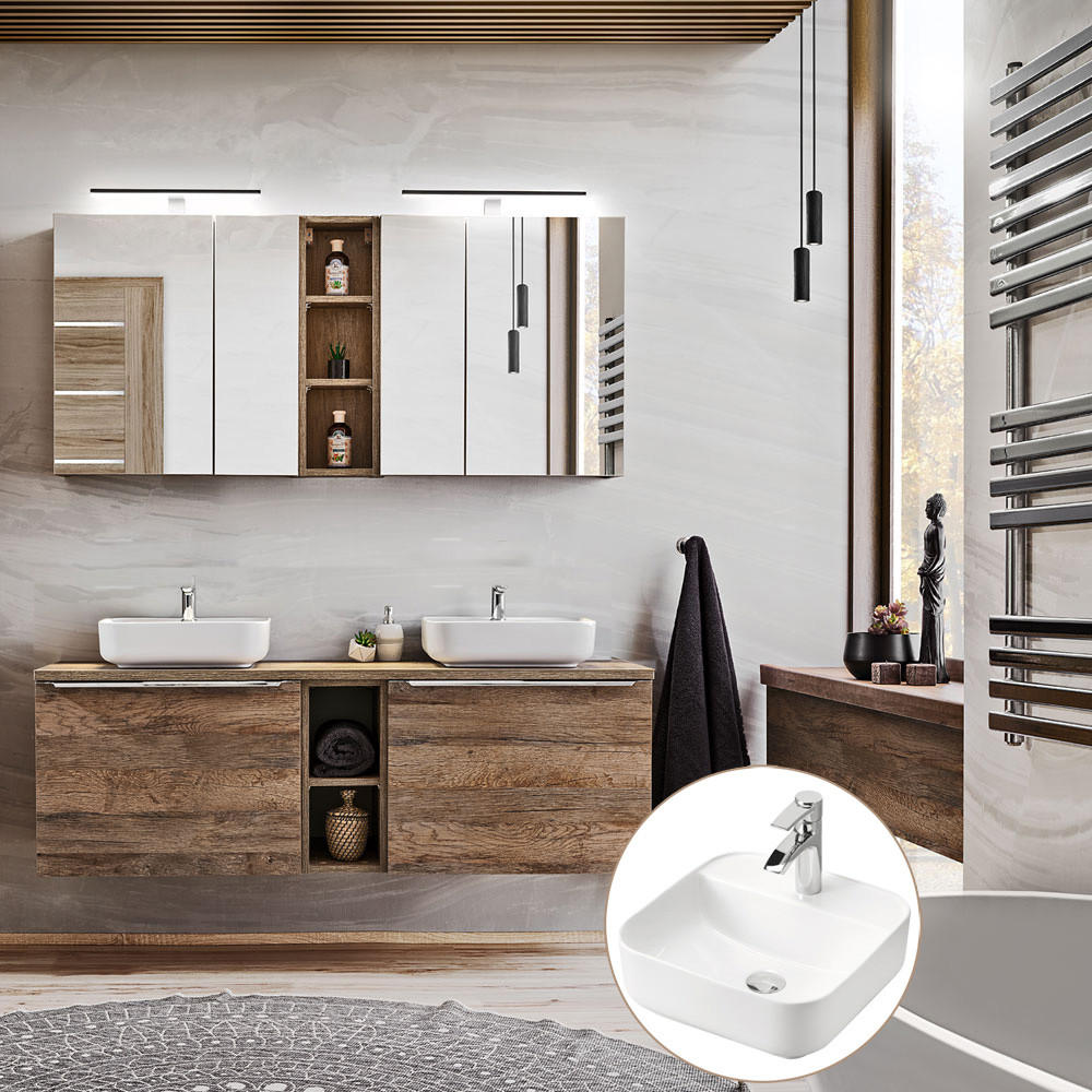 Lomado Badmöbel-Set Braun 140x200x46 cm