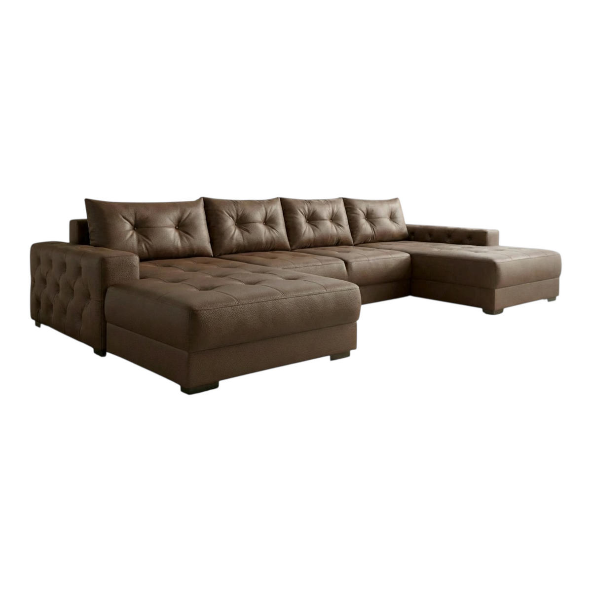 ECKSOFA MODENA 320 cm x 185 cm – Stoff: ECO CAYENCE Espresso 1116 Farbe: Braun - Braun, Textil (320/185cm) - A&J MöbelLand
