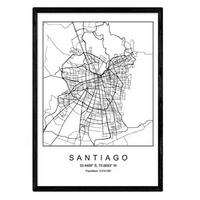 POSTER Santiago Nordic Art A4 Schwarzer Rahmen - Schwarz, Papier (29.7/5/21cm) - Nacnic