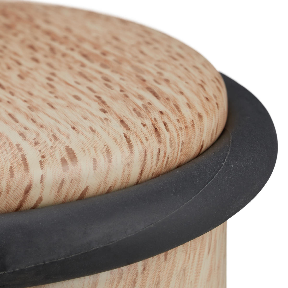 DÖRRSTOPP trälook natur rostfritt stål - Ljusbrun, Metall/Plast (10.5/10.5cm) - Relaxdays